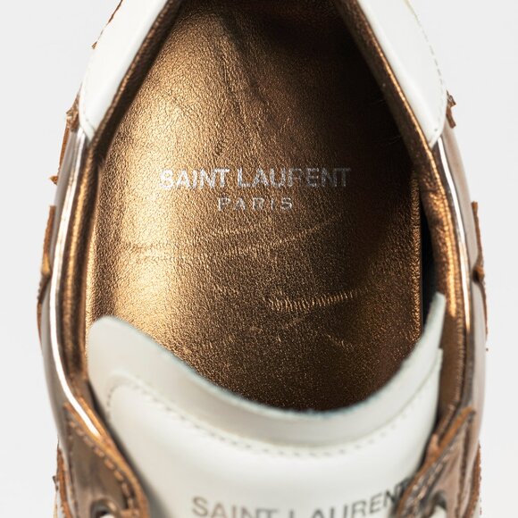 Saint Laurent SL/06 Gold Patent Star Low-Top Sneakers - Picture 11 of 12